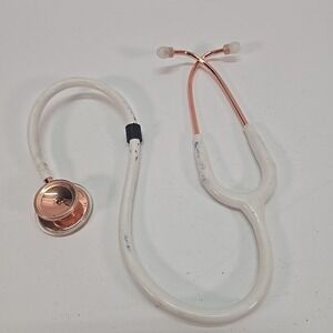MDF 777RG Stainless Steel Dual Head Stethoscope, Rose Gold / White Ed.